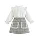 BOLUOYI Christmas Outfit for Girls Kids Toddler Baby Girls Spring Summer Lace Cotton Long Sleeve Tops Hoodie Skirts Outfits Clothes