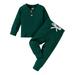 Toddler Boy Fall Clothes 2T 3T 4T 5T Outfits Winter Long Sleeve Knitted Cotton Tops Pants Sets Solid Color