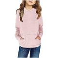 OGLCCG Kids Boys Girls 2023 Fall Fashion Hoodies Casual Solid Long Sleeve Hooded Sweatshirt Warm Fleece Lined Pullover Outwear Clothes with Pocket 4-12T