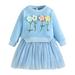 Toddler Girls Sleeveless Floral Printing Tops Vest Dress Two Piece Casual Suit Outfits Light Blue Trendy Cute Outfits For Winter Holiday