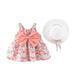 Tengma Toddler Girls Dresses Baby Suspender Ruffled Skirt Dress Bow Princess Dress For Vacation Daily Wear Hats Princess Dresses RD1 80
