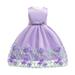 Tengma Toddler Girls Dresses Wedding Party Clothes For Children Sleeveless Causal Dress Flower Wedding Party Princess Dress Pageant Gown Purple 130