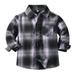 TOWED22 Baby Boy Girl Plaid Top Flannel Long Sleeve Button Shirt Lapel Coat Fall Winter Clothes Outfits(Purple 18-24 M)