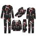 Lovskoo 2024 Novelty Family Christmas Pajamas Matching Sets Xmas Long Sleeve Shirts and Plaid Pants Santa Christmas Tree Jammies Sleepwear Parent-Child Outfit Wear Baby Black