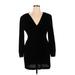 Zara Casual Dress - Sweater Dress: Black Dresses - Women's Size X-Large