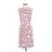 Banana Republic Factory Store Casual Dress - Sheath Mock Sleeveless: Pink Brocade Dresses - Women's Size 2