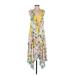 Anthropologie Casual Dress - Midi: Yellow Paint Splatter Print Dresses - Women's Size P