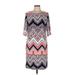 Sandra Darren Casual Dress - Midi: Pink Aztec or Tribal Print Dresses - Women's Size Medium