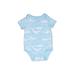 Baby Gap Short Sleeve Onesie: Blue Acid Wash Print Bottoms - Size 6-12 Month