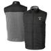 Men's Cutter & Buck Black Texas Rangers City Connect Stealth Hybrid Quilted Full-Zip Windbreaker Vest