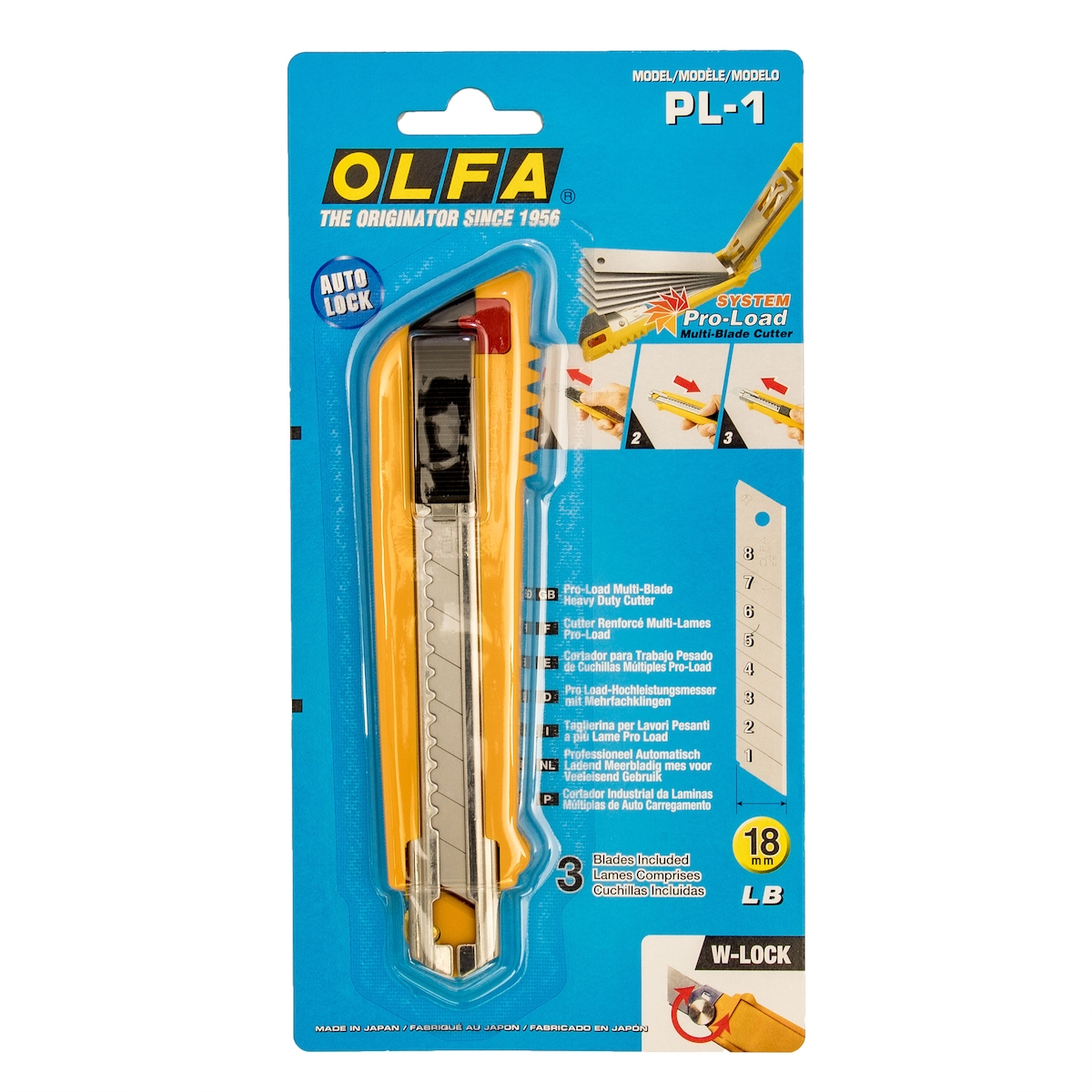 Olfa Cuttermesser PL-1 mit Selbstlader und Klingenmagazin inkl. 3 Klingen Image