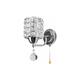 Hiasdfls - Modern Crystal Wall Sconce with Pull Switch, Silver Wall Lamp Bedroom, Aisle, E14 Socket (No Bulb Included)