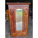 Antique Edwardian mahogany single small wardrobe drawer mirrored door