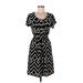 Jon & Anna Casual Dress - Wrap: Black Graphic Dresses - Women's Size Large