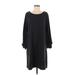 Ann Taylor LOFT Casual Dress - Sweater Dress: Black Solid Dresses - Women's Size Medium
