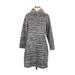 Ann Taylor LOFT Outlet Casual Dress - Sweater Dress: Black Marled Dresses - Women's Size Medium