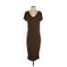 PrAna Casual Dress - Midi: Brown Solid Dresses - Women's Size Medium