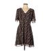 Madewell Casual Dress - Wrap: Black Print Dresses - Women's Size 10