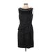 Connected Apparel Cocktail Dress - Sheath: Black Tweed Dresses - Women's Size 12