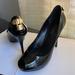 Louis Vuitton Shoes | Louis Vuitton Oh Really Black Leather Open Toe Pumps Heels 38 Platforms Padlock | Color: Black/Gold | Size: 38eu