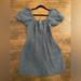 Anthropologie Dresses | Anthropologie Cloth & Stone Blue Linen Puff Sleeve Smocked Dress Size Small | Color: Blue | Size: S