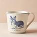 Anthropologie Dining | Anthropologie Molly Hatch Blue And White Corgi Dog Stoneware Coffee Tea Mug Cup | Color: Blue/White | Size: Os