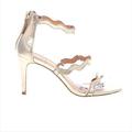 J. Crew Shoes | J. Crew Sz 8 Gold Scallop Heels Ankle Strap 3.5 Inch Heels New Sh29 | Color: Gold | Size: 8