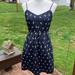 J. Crew Dresses | J Crew Mini Adjustable Spaghetti Strap Dress Navy Blue With Pineapples Size 4 | Color: Blue/Yellow | Size: 4