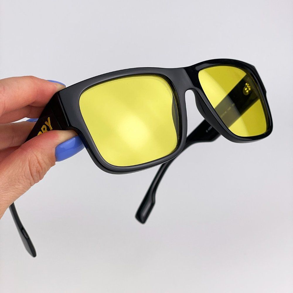 Burberry Accessories | Burberry Knight Be4358 300185 Sunglasses Square Black Yellow Men | Color: Black/Yellow | Size: 57/18/145