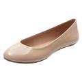 Lower East Side Women's Patent Chelsea Round Toe Dress Casual Flats, Nude Patent, 7 UK