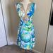 Lilly Pulitzer Dresses | Lilly Pulitzer Janice Resort White Crystal Coast Gold Soutache Shift Dress Sz 0 | Color: Blue/Green | Size: 0