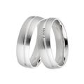 Trauring DOOSTI "Schmuck Geschenk Silber 925 Ehering Partnerring LIEBE" Fingerringe Gr. 54, 0,03 ct SI = kleine Einschlüsse mit Brillanten, Silber 925 (Sterlingsilber)-Diamanten, 6 mm, silberfarben Trauringe