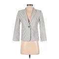 Ann Taylor Blazer Jacket: Gray Stripes Jackets & Outerwear - Women's Size 0