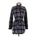 B.May Bags Casual Dress - Shirtdress: Gray Plaid Dresses - New - Women's Size Medium