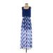 Pink Owl Casual Dress - Maxi: Blue Chevron Dresses - New - Women's Size Small