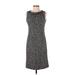 Talbots Casual Dress - Sheath: Gray Jacquard Dresses - Women's Size 4