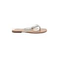 Ann Taylor LOFT Flip Flops: Silver Shoes - Women's Size 8