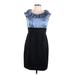 London Times Cocktail Dress - Sheath: Blue Dresses - Women's Size 12 Petite