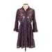 Johnny Was Casual Dress - Shirtdress: Purple Dresses - Women's Size X-Small