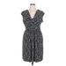 Tommy Hilfiger Casual Dress - Wrap: Black Houndstooth Dresses - Women's Size 14