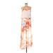 Liberty Love Casual Dress - Maxi: Ivory Floral Motif Dresses - Women's Size Medium