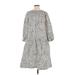 Who What Wear Casual Dress - Popover: Gray Leopard Print Dresses - Women's Size Small