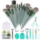 Makeup Brushes 30 Pcs Makeup Kit,Foundation Brush Eyeshadow Brush Make up Brushes Set (Green, 30 Piece Set Large)