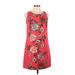 Vince Camuto Casual Dress - Shift: Red Print Dresses - Women's Size 6 Petite