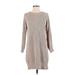 Gilli Casual Dress - Sweater Dress: Gray Marled Dresses - Women's Size Small