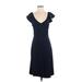 Massimo Dutti Casual Dress - Midi: Blue Solid Dresses - Women's Size Small