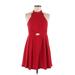 BCBGeneration Casual Dress - A-Line: Red Solid Dresses - Women's Size 6