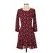 Jun & Ivy Casual Dress - DropWaist: Burgundy Hearts Dresses - Women's Size X-Small