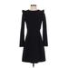 H&M Casual Dress - Fit & Flare: Black Solid Dresses - Women's Size 4