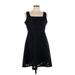 Romeo & Juliet Couture Casual Dress - A-Line: Black Grid Dresses - Women's Size Large